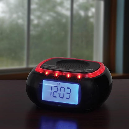 Jensen JEP-725 Digital AM/FM Weather Band Alarm Clock Radio with NOAA Weather Alert and Top Mounted Red LED Alert Indicator Ring