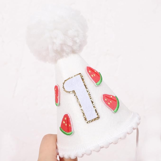 Watermelon 1st Birthday Hat - Sweet Birthday Party Decorations,One in a Melon Birthday Party Crown,Photo Prop (mini)