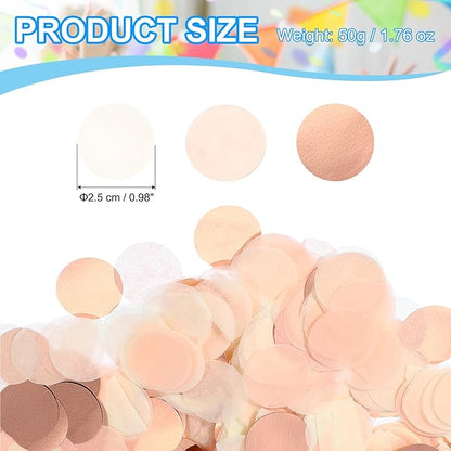 PATIKIL Round Tissue Paper Confetti 1 Inch, Table Confetti Circle Dots for Wedding Birthday Party Balloon Decorations(1.76 oz),Rose Gold