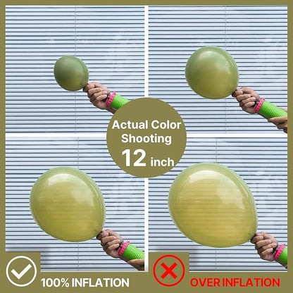 PartyWoo Sage Green Balloons 85pcs Different Sizes of 18 12 10 5 Inch Olive Boho Green Latex Balloon Arch Kit for Wedding Birthday Dinosaur Jungle Golf Football Theme Party Decorations Green-F11