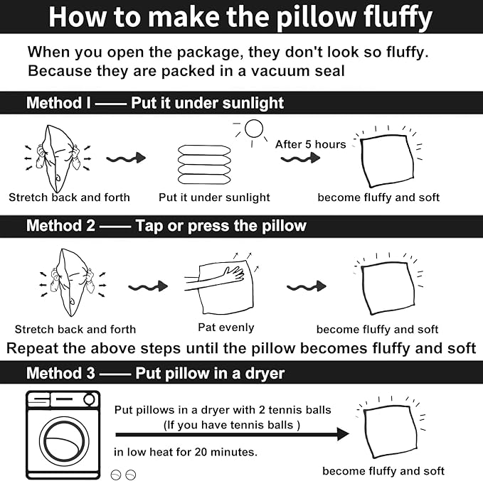 Throw Pillow Insert (Pack of 2, White), Goose Feather and Polyeser Throw Pillow for Decorative Cushion Bed Couch Sofa - Non-Deforming Over Time (22x22 Inch (Pack of 2))