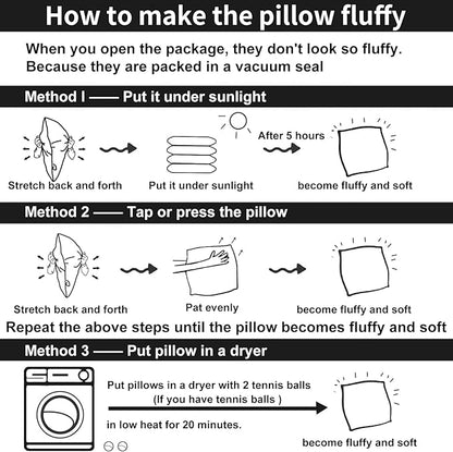 Throw Pillow Insert (Pack of 2, White), Goose Feather and Polyeser Throw Pillow for Decorative Cushion Bed Couch Sofa - Non-Deforming Over Time (22x22 Inch (Pack of 2))