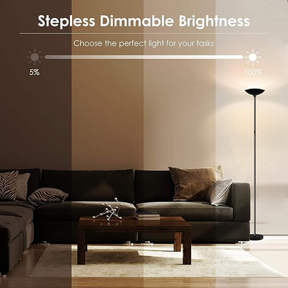 BoostArea Floor Lamp/Standing Lamp, 20W 2000LM LED Torchiere Lamp, Stepless Dimmable, Touch Control, 3000K Daylight, 50000hrs Lifespan for Living Room, Bedroom