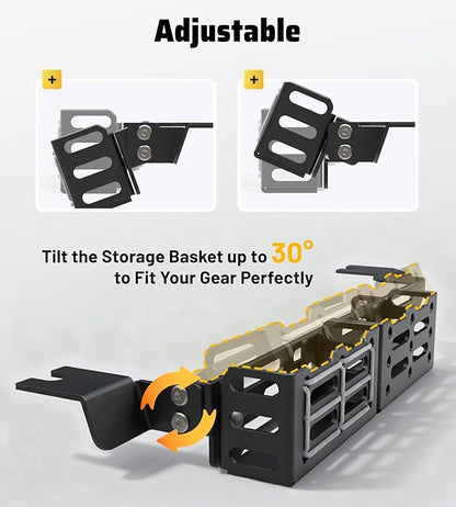Trumgeta Truck Seat Brackets Storage Basket Molle Panel Organizer Fit for 4th Gen Toyota Tacoma 2024-2026 Tactical Gear Mounting System Quick Installation
