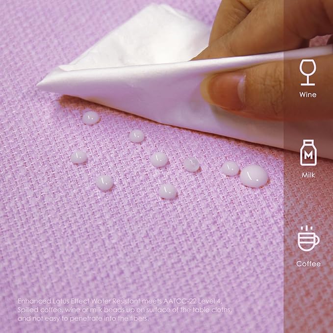 BALCONY & FALCON Rectangle Tablecloth Washable Wrinkle Resistant and Water Proof Table Cloth Decorative Linen Fabric Tablecloths for Dining Parties Kitchen Wedding and Outdoor Use (Lavender, 55x95)