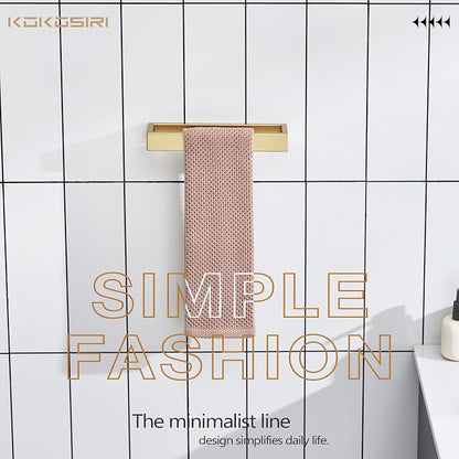 KOKOSIRI Towel Ring Brushed Gold Hand Towel Holder 9 Inch Kitchen Towel Hanger Rack Stainless Steel Bathroom Hardware Wall Mounted, 1 Pack B4008BG-L9
