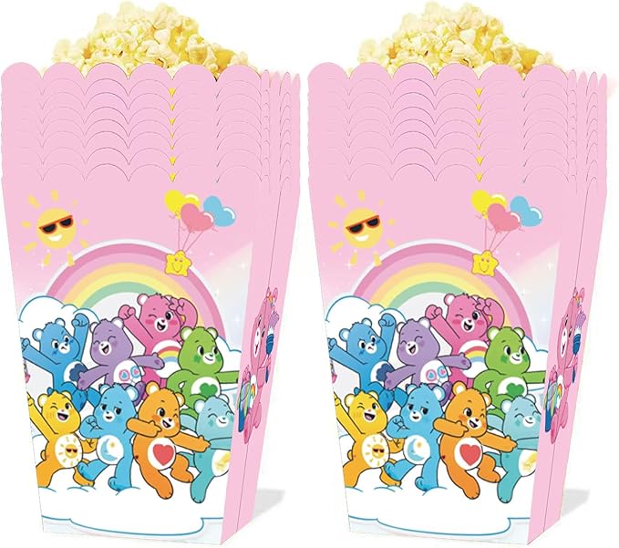 12pcs Care Cute Bear popcorn Box Birthday Party Decorations The Me