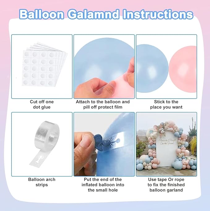 Gender Reveal Balloons Garland Kit, 124pcs Dusty Pink and Dusty Blue Sand White Balloons for Gender Reveal Birthday Bridal Shower Party Decoration