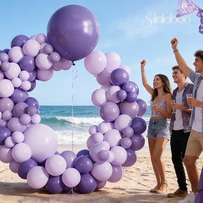 Purple Balloons Arch Kit 155Pcs Different Sizes of 18 10 5 Inch Latex Lavender Light Purple Balloon Garland for Birthday Anniversary Wedding Party Decorations