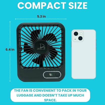 Cruise Fan Cabin Approved - Magnetic Hook Included To Hang On Walls - Portable USB Rechargeable & Plug-In, Timer Function & 5-Speed Adjustable, White Noise, Long Battery Life, Perfect for 2026 Cruises