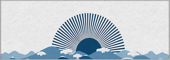 Boho Sunshine Runner Rug 2x5, Japanese Landscape Design, Modern Coastal Area Rug Washable Hallway Rugs Non-Slip Floor Carpet Runner for Bedroom, Narrow Hallway, Kitchen Aisle