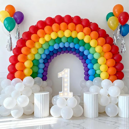 Patimate Balloons Assorted Colors 150 Pack 5 Inch Colorful Rainbow Round Bright Latex Balloons for Birthday Bridal Shower Baby Shower Anniversary Wedding Party Decorations Arch Garland