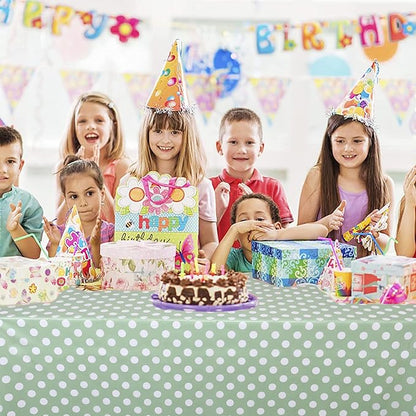 Kesfey 3 Pack Sage Green Polka Dot Table Cloths 54 x 108 Inch Sage Green and White Dots Tablecloth Disposable Plastic Sage Green Tablecover Waterproof Rectangle Picnic Table Covers for Birthday Party