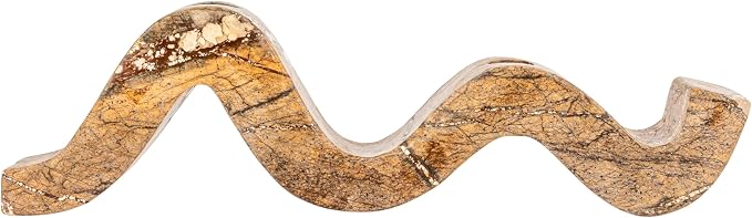 Bloomingville Marble Wave Double Taper Candle Holder, Brown Forest