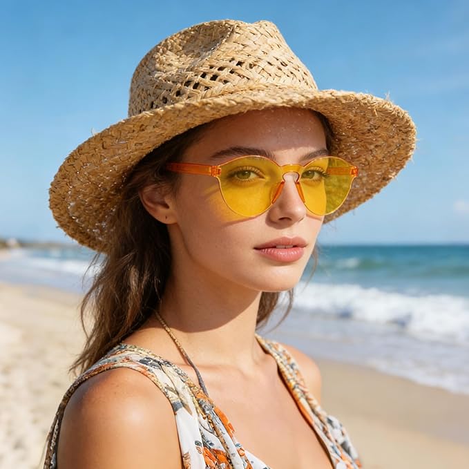 Pibupibu 40 Pack Colorful Round Rimless Party Sunglasses Bulk, Party Favors Sunglasses for Adults, Candy Color