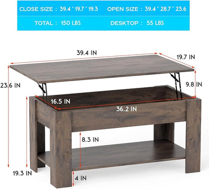 FDW 39.4" Lift Top Coffee Table