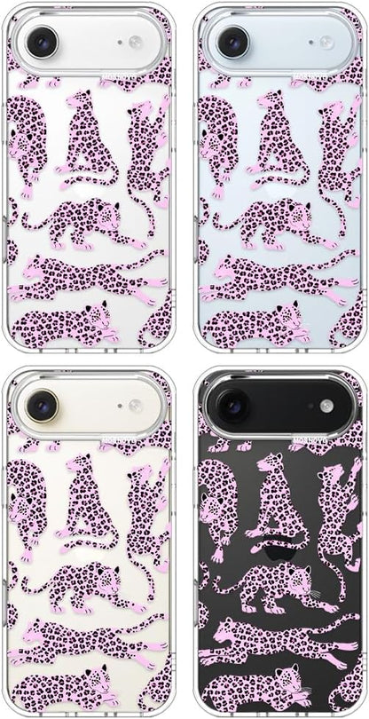 MOSNOVO for iPhone Air Case | Military Grade 6.6ft Drop Tested | Camera Control | Clear with Pink Leopard Design