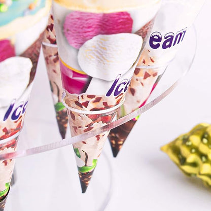 YestBuy Ice Cream Cone Holder Stand with 16 Holes, Ice Cream Cone Display Stand Holder, Cupcake Stand, Clear Acrylic Cone Display Stand Weddings Baby Showers Birthday Parties Anniversaries Christmas