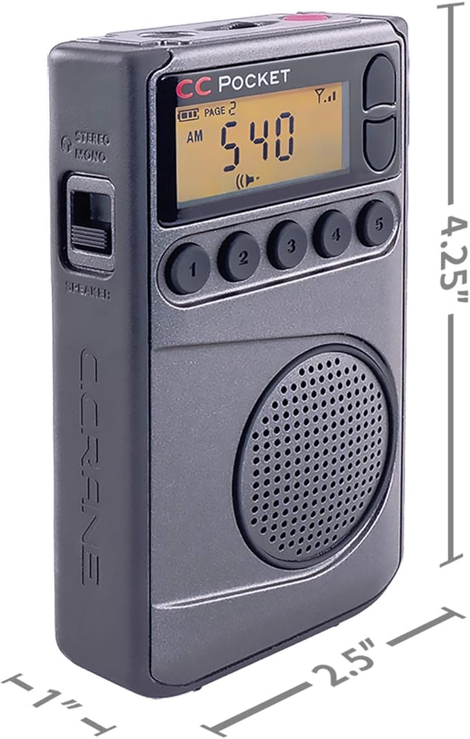 C. Crane CC Pocket AM FM and NOAA Weather Radio with Clock and Sleep Timer