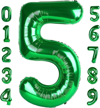 Balloon Numbers 40 Inch 5 Ballon for 5th Birthday Decorations, 15 25 35 50 Big Dark Green Number Balloons for Wedding Photo Shoot Party Decor