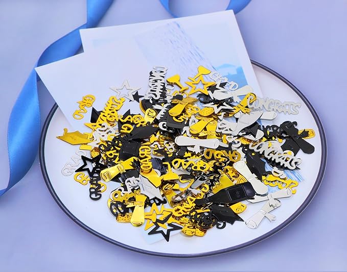 ONLYKXY 15gram Glitter Table Confetti Decor Scatter Bless Confetti Grad Party Decor for Congrats College Graduation Birthday Wedding Party Chocolate Favor Envelope Decal (Mixed Colors & Styles)