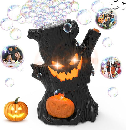 Rechargeable Bubble Machine - Automatic Bubble Blower Haunted Stump - Outdoor Play, Wedding, Birthday Party, Gifts Toys for Boys, Girls, Kids, Toddlers