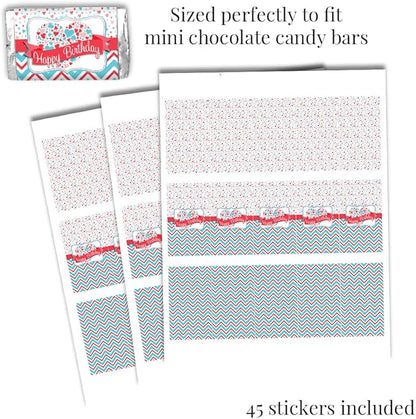 Heartbreaker Red & Blue Hearts Valentine's Day Birthday Party Sticker Bundle Kit 429 pieces! Includes 2" Circle Stickers for Favors, Mini Candy Bar Wrappers & Round Candy Kiss Stickers