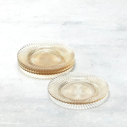 Fortessa Archie Glass, 8.5 Inch Salad Plate (Set of 4), Ginger Gold