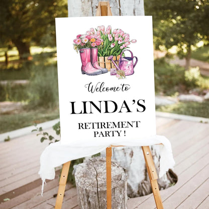 Personalized Retirement Celebration Welcome Sign, Retirement Party Welcome Sign, Gardening Retirement Party Sign, Retirement Party Decor, Retirement Party Sign, Retirement Welcome Sign