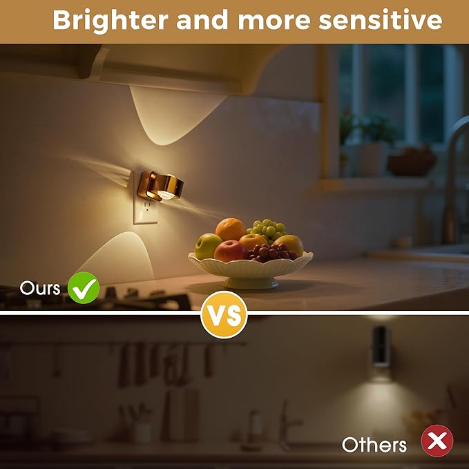 L LOHAS LED Night Light Projector, Night Lights Plug into Wall, Dusk to Dawn Sensor, Rotating Nightlight for Kids, Soft White Swivel Ambient Lighting for Bathroom, Gaming Room, Gifts,1 Pack