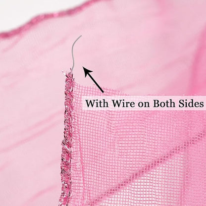 HUIHUANG Hot Pink Wired Ribbon 2.5 inch Fushcia Metallic Crinkle Wire Ribbon for Gift Wrapping Basket Wreath Bows Making Home Decor DIY Crafts Christmas Tree Decor - 10 Yards
