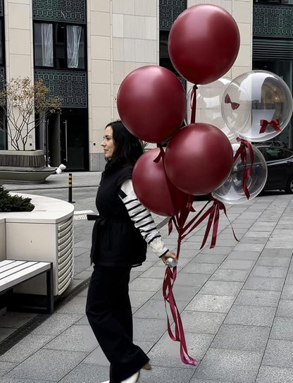 Burgundy and Gold Balloons - Maroon Balloons 12 Inch Glitter Metallic Gold Balloon White Sand Latex Balloon for Wedding Bridal Shower Birthday Anniversary Wine Party Decorations, 50 PCS