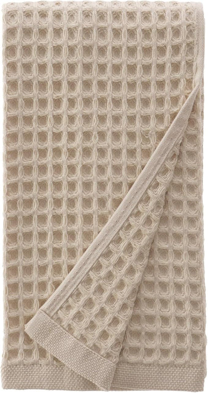 sea me at home Waffle Hand Towel – 100% Turkish Cotton, Quick-Dry, Soft and Absorbent Bathroom Towel (Beige)