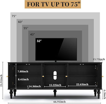 3More 67" Mid Century Modern TV Stand