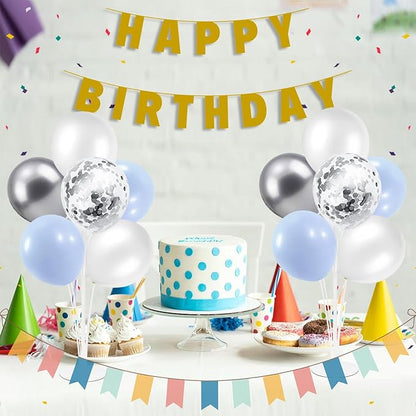 ZJDHPTY 4 Sets Balloon Stand,Light Blue Silver White Balloon Centerpieces for Birthday Baby Shower Bridal Shower Wedding Engagement Anniversary Party Decor