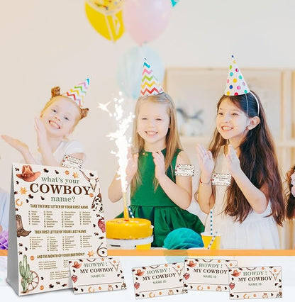 Cowboy Birthday Party Decorations-Birthday Party Games,Cowboy Theme Birthday Party Sign,Baby Shower Decorations,Birthday Party Game,Baby Shower Games,What's your Cowboy Name