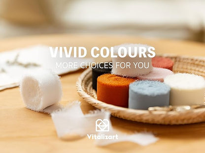 Vitalizart Baby Blue Chiffon Silk Ribbon 1" x 21 Yd Fringe Fabric Package (3 Rolls * 7 Yd) for Wedding Invitations Bridal Bouquets Decorations Gifts Wrapping & Bow Making