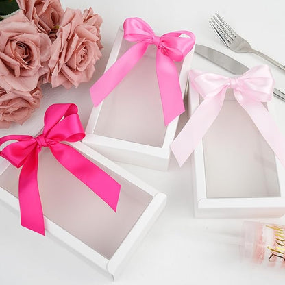 MAYREEL 1 Inch Pink Satin Ribbon Baby Pink Ribbon for Gift Wrapping Crafts Wedding Bridal Shower Valentine's Day Decorations 5 Rolls Assortment 10 Yards Each Color Total 50 Yards