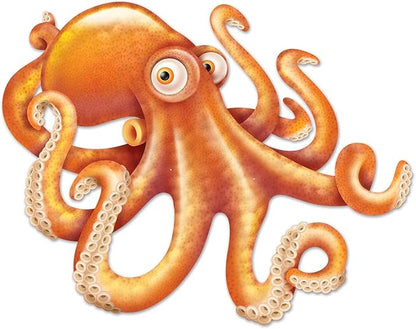 Beistle Set of 2 Jointed Octopus Photo Prop Backdrops, 32"- Under the Sea Nautical Wall Decorations, Ocean Party Cut Outs