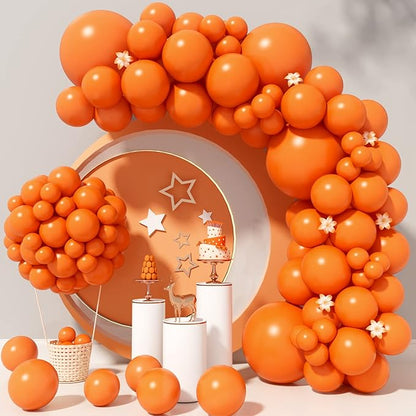 Bright Orange Balloons 110 Pcs - Orange Balloon Garland Arch Kit - 5/10/12/18 Inch Matte Latex - Different Sizes for Baby Shower, Birthday, Halloween, Thanksgiving Party & Fall Decorations