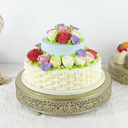 Cake Stand, Metal Round Cupcake Dessert Stand Cake Display Holder for Wedding Party Birthday Baby Showers Anniversary (14‘’ Gold)