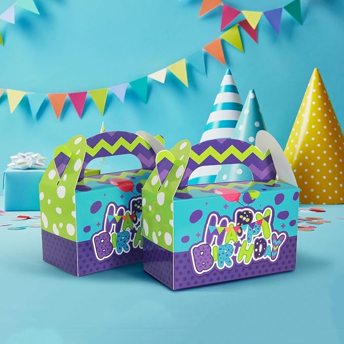 snaxuda 24 Pack Monster Paper Gift Bags Cartoon Gable Gift Boxes Party Favor Boxes Candy Treat Goodies Favor Tote Bags for Birthday Party,Weddings,Baby Shower