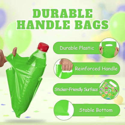 ANZNKU Green Treat Bag 100 Pcs, Goodie Bags Small Gift Bag for Kids Birthday Party, Wedding, Party Favor Bags for Easter Candy, Goodies, Crafts(5.9x7.9 inch)