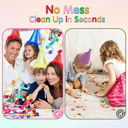 No Mess Confetti Poppers - 20PCS Hand Throw Streamers Popper for Party, Wedding, Graduation, Birthday | Colorful Paper Cannons for Indoor and Outdoor Celebrations (Colorful)