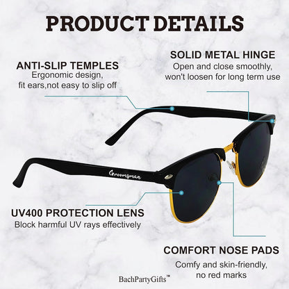 8 Pack Groomsmen Sunglasses for Men - Wedding Sunglasses Set for Groomsman Proposal Gifts, Bachelor Party Favors