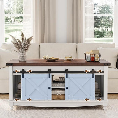 ALLSTAND 48" Farmhouse Lift Top Coffee Table