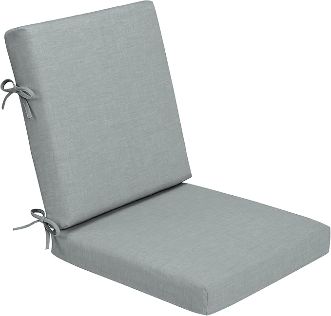 Arden Foam Outdoor Dining Chair Cushion, 20 x 20, Made with ProFoam, Rain-Proof, Fade Resistant, Stone Grey Leala