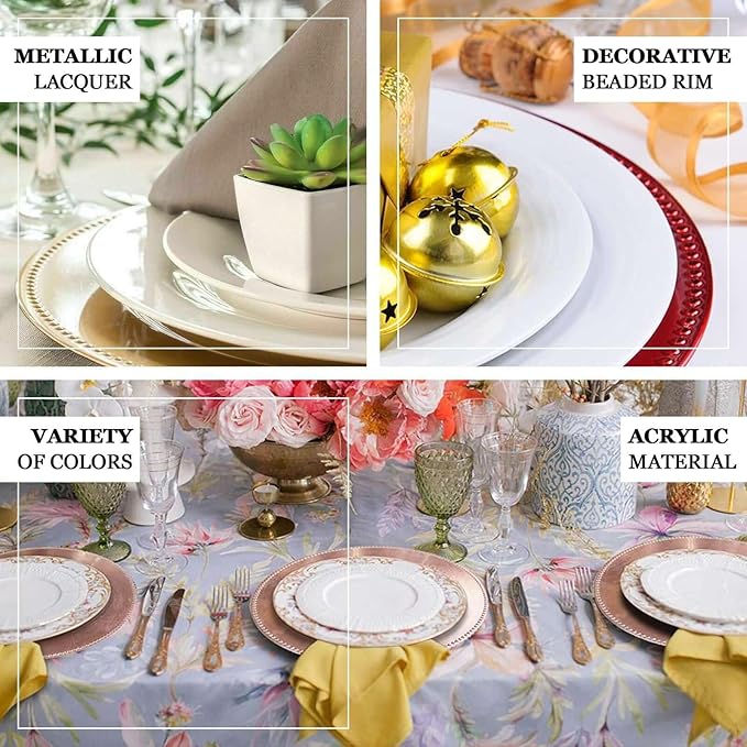 Efavormart 12 pcs 13" Hunter Green Round Charger Plates for Tabletop Decor Holiday Wedding Catering Event Decoration