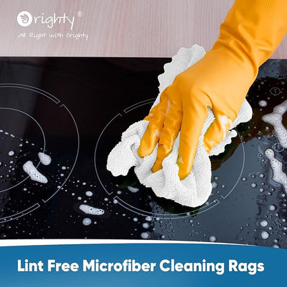 Orighty Microfiber Cleaning Cloths, 75 Sheets Shop Towels, Reusable Paper Towels Shop Rags, Washable Microfiber Towel Roll Cleaning Rags for Cars, House, Kitchen, 11.5’’ x 11.5’’, White