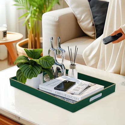 MAONAME Dark Green Decorative Tray, Serving Tray